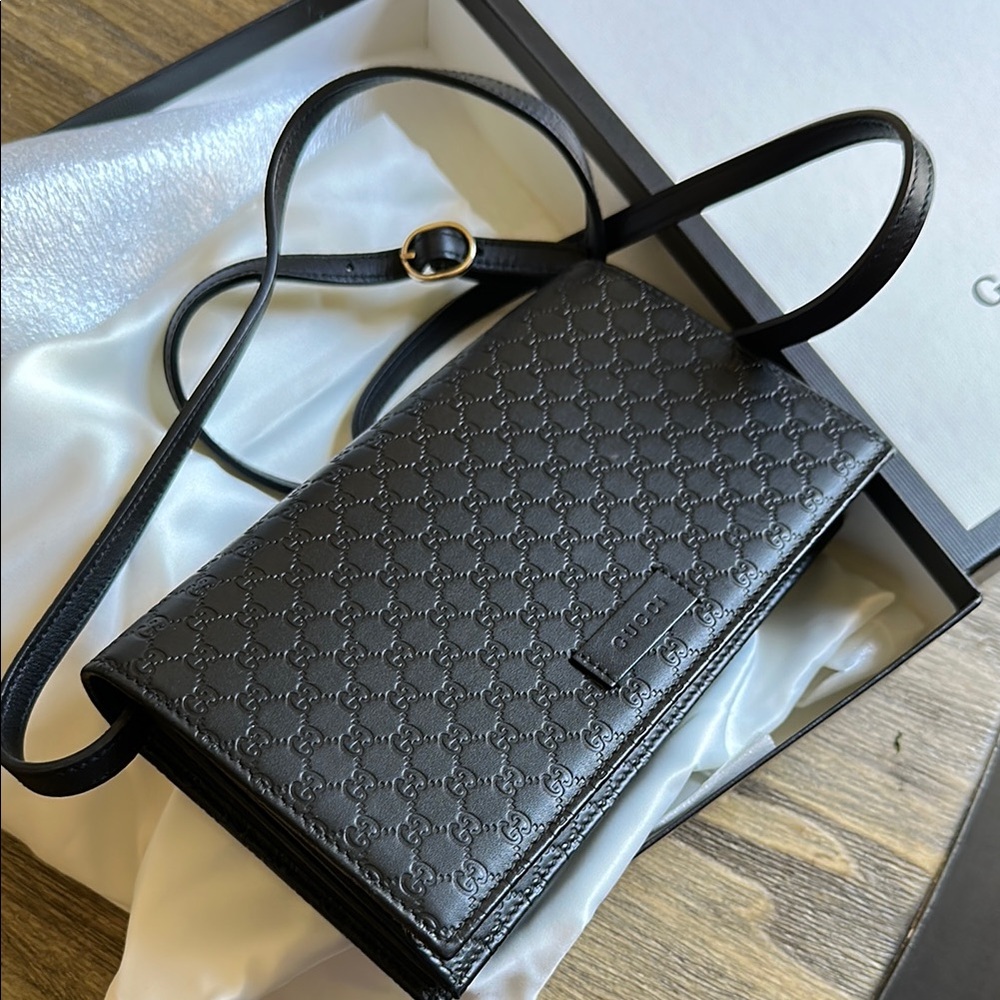 Gucci Black Crossbody Bag with Monogram Design
